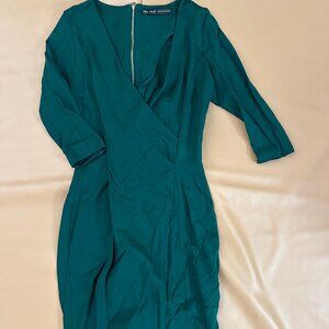 Zara Green Bodycon V Neck Dress Size L
